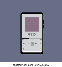 Template Music Player For Handphone. Android Spotify Template, UI UX Music Album Player Interface. Youtube Music, Iphone Template. Smartphone Layout Design