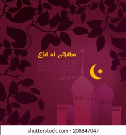 template for muslim holiday card, vector illustration