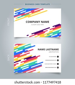 Template name card abstract colorful rounded lines halftone transition background. Vector illustration