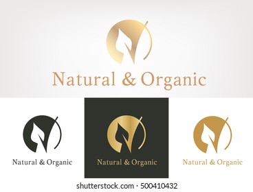 Template of Natural and organic logotype.Modern design.Vector illustration