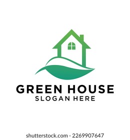 template Nature house logo with green color symbols, brand identity, company logo