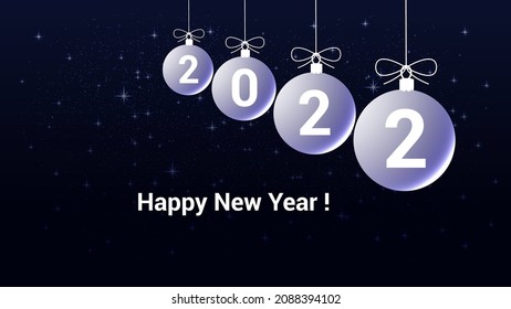 Template for New Year or Christmas project 2022. Christmas balls, snow and stars.