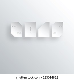 template of a New Year's card with flat abstract numbers