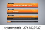 template news lower third with yellow color for broadcast media