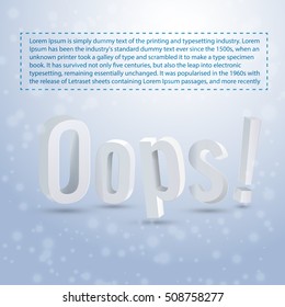 Template for not found page with 404 error flat vector illustration