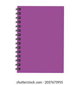 Template of notebook or copybook with spring cover Simple flat vector illustration