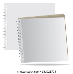 Template of a notebook with cover on a spring