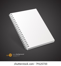 Template of a notebook with cover on a spring. A background for design.