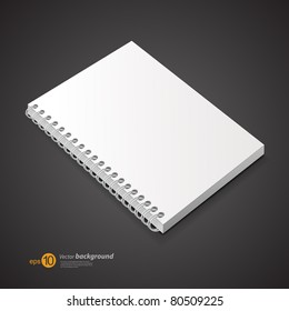 Template of a notebook with cover on a spring. A background for design.