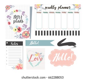 Template for notebook and planner