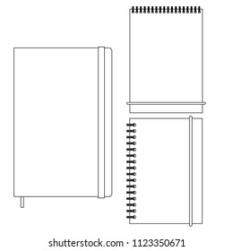 Template of notebooks and ruled papers 