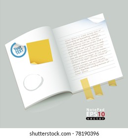 template notepad with stickers