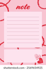 Template for Notes, agenda, planner. Vector