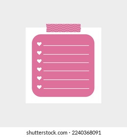 Template for notes in cartoon style. Vector graphics