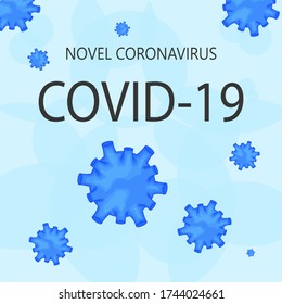 Template for the Novel Coronavirus 2019-nCoV outbreak on a white background. Pandemic epidemiology concept. Vector flat illustration.