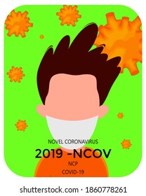 Template for the Novel Coronavirus 2019-nCoV outbreak with a group of people. Pandemic epidemiology concept. Vector flat illustration.