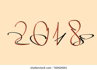 a template of numbers 2018 with a shadow. for design .