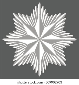 Template octagonal star cap badge, cockade for the design of the heraldic symbols of the uniform, vector
