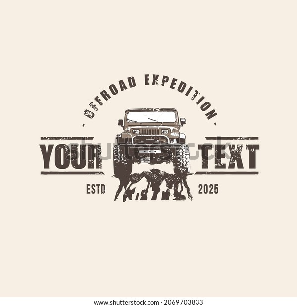 template of off road car logo, off road logo in\
retro style , SUV car logo\
template