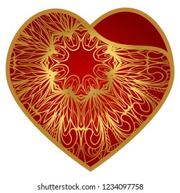 Template Openwork Heart For Laser Cutting. For Plotter Cutting Or Printing, Wood, Metal. Vector Illustration.