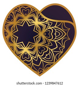 Template Openwork Heart For Laser Cutting. For Plotter Cutting Or Printing, Wood, Metal. Vector Illustration.
