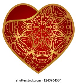 Template Openwork Heart For Laser Cutting. For Plotter Cutting Or Printing, Wood, Metal. Vector Illustration.