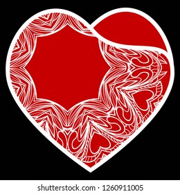 Template Openwork Heart For Laser Cutting. For Plotter Cutting Or Printing, Wood, Metal. Vector Illustration.