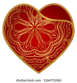Template Openwork Heart For Laser Cutting. For Plotter Cutting Or Printing, Wood, Metal. Vector Illustration.