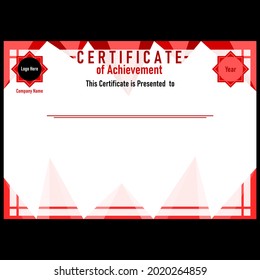 template for orange color certificate