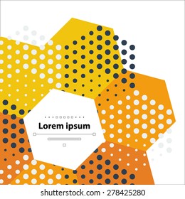 template with orange hexagons and dots