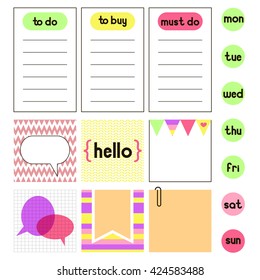 Template for organaizer, notebook and planner. To do lists