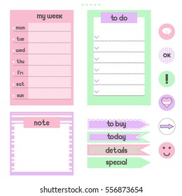 Template for organaizer, notebook and planner. To do list.