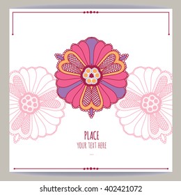 Template ornamental frame for greeting card and wedding invitation.