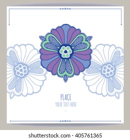 Template ornamental frame for greeting card and wedding invitation.