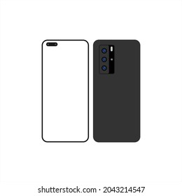 template p40 smartphone handphone vector for mockup