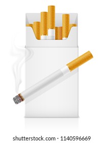 template pack of cigarettes with yellow filter stock vector illustration isolated on white background