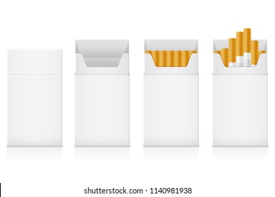 template pack of cigarettes with yellow filter stock vector illustration isolated on white background