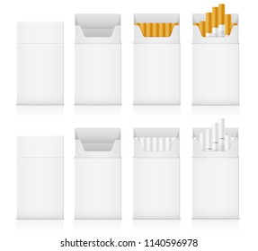 template pack of cigarettes with yellow and white filter stock vector illustration isolated on background