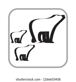 Template for packages, badges, banners, posters, flyers, invitations, advertising, festive corporate events. Background. Button. Fashion accessories for clothes.  Image of a bear and cubs.