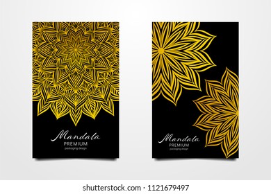 Template packaging design. Mandala art for elements and decoration vector illustration