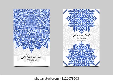 Template packaging design. Mandala art for elements and decoration vector illustration