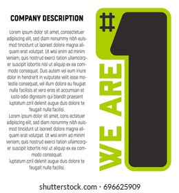 Template page with description of company. Its telling about company or individual person. Perfect for business websites or presentations