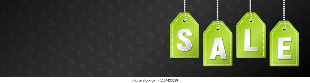 Template of panoramic banner for Black Friday Sale. Vector.
