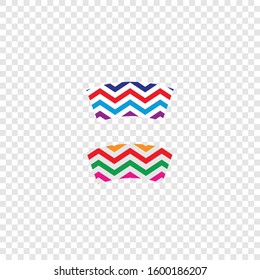 Template for a paper cup with a size of 250 ml. Template for printing format A 4.  Abstraction of curved lines.