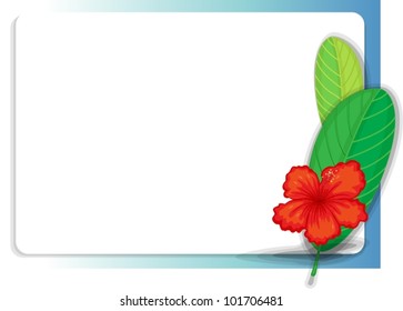 Template of paper with leaves and flower