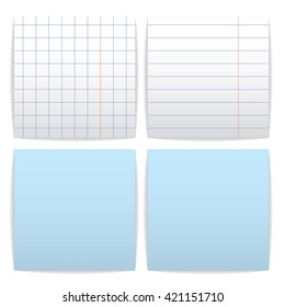 template paper, shadow, white and blue.