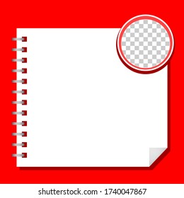 template paper square white and circle transparent for background, blank paper white for banner presentation, cover red paper and white square for print, vector