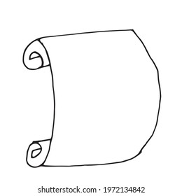 Template Parchment, paper. Vector illustration. Images for printing. Pirate party. An invitation to a children's birthday party. Doodle.