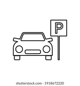 Template parking. Parking on white background. Vector stock illustration.