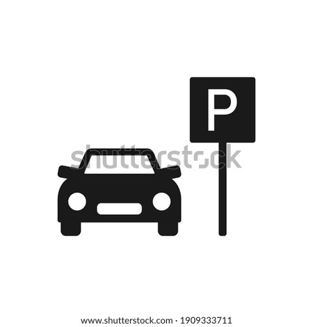 Template parking. Parking on white background. Web element. Vector stock illustration.